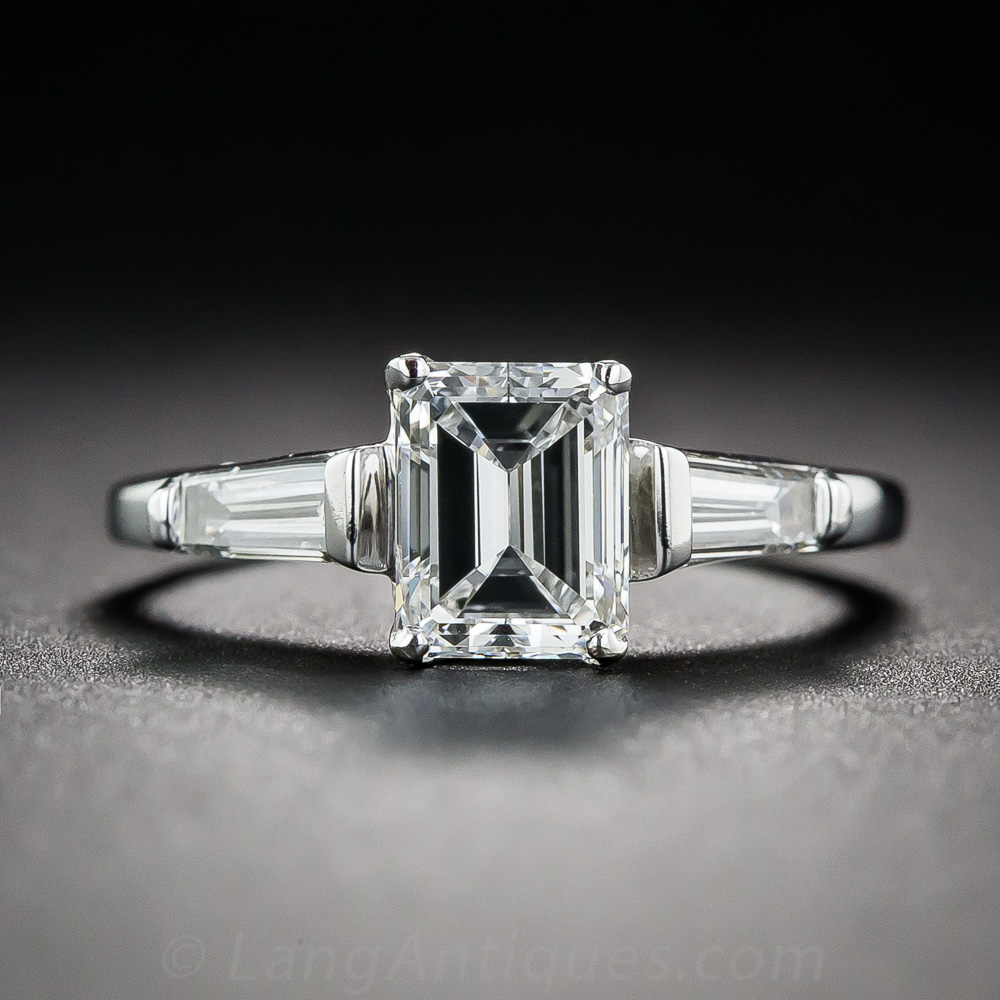 1.03 Carat Emerald-Cut Diamond Engagement Ring GIA E/VVS1