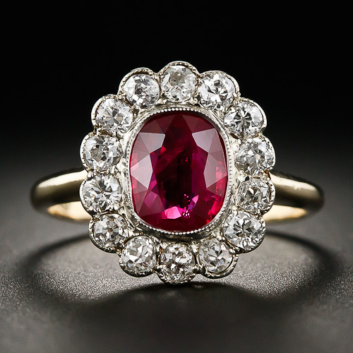 2.02 Carat Edwardian Ruby and Diamond Ring