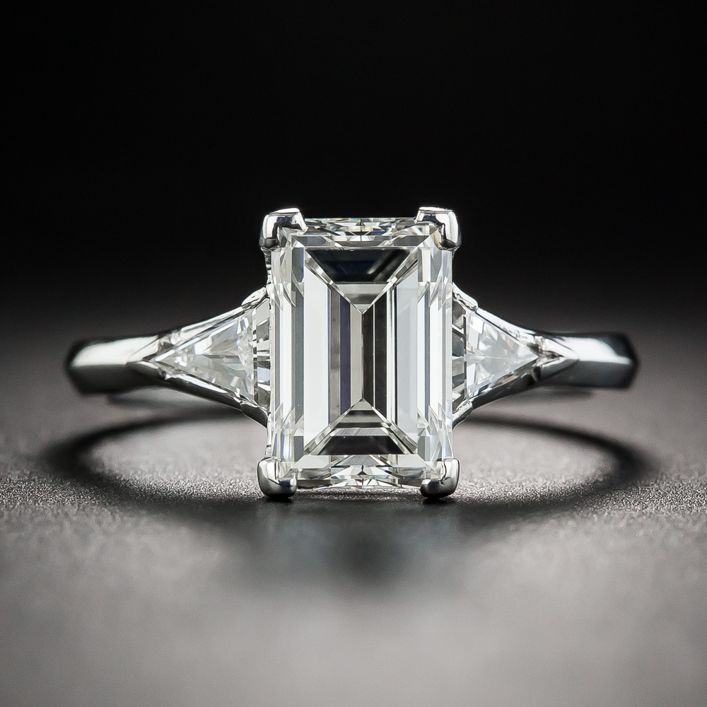 2.34 Carat Emerald-Cut Diamond Platinum Engagement Ring - GIA H VVS2 ...