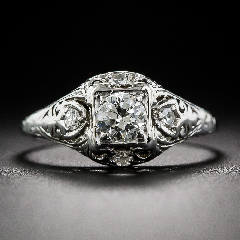 .37 Carat Diamond Neoclassical Engagement Ring
