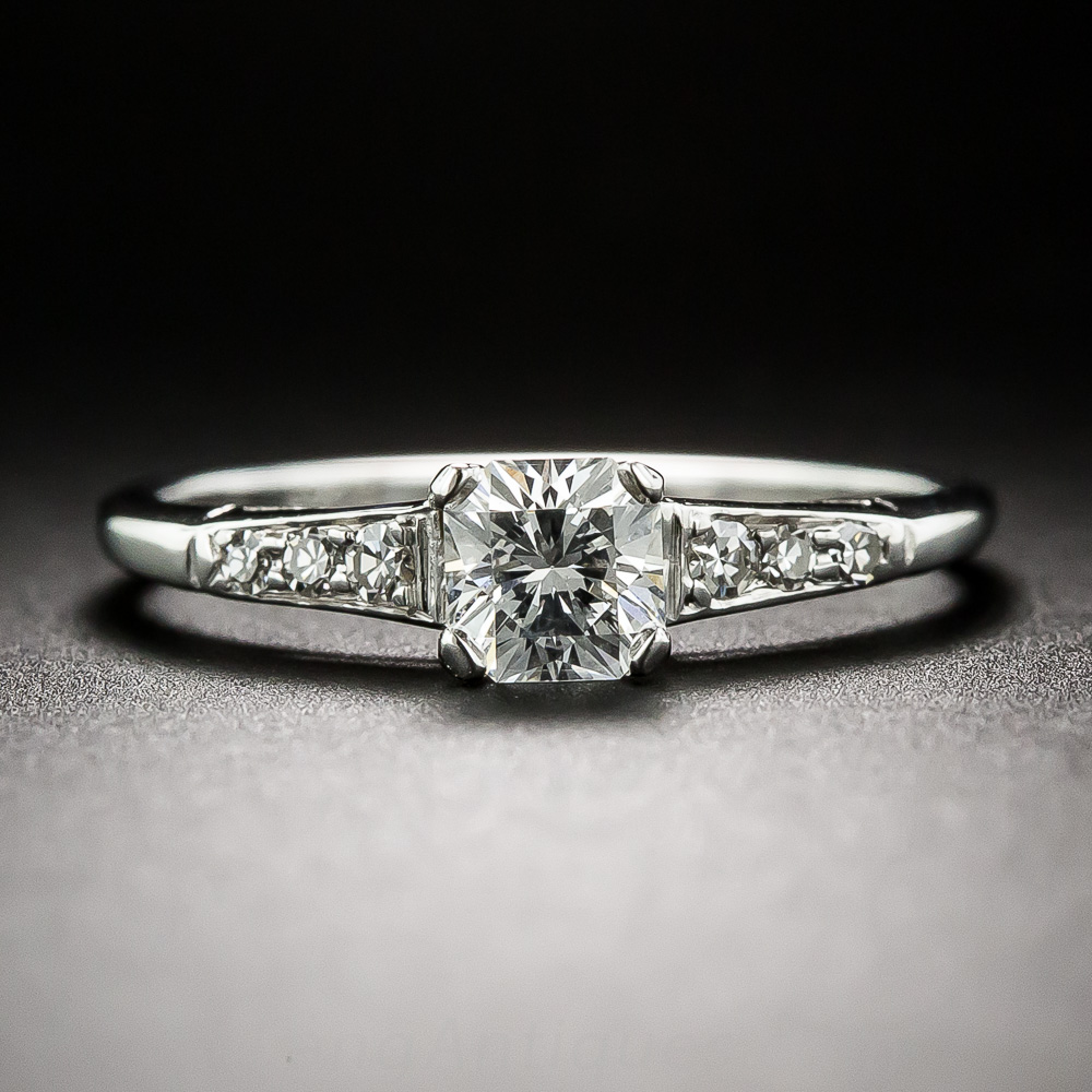 .55 Carat Modified Square-Cut Diamond Ring in Platinum