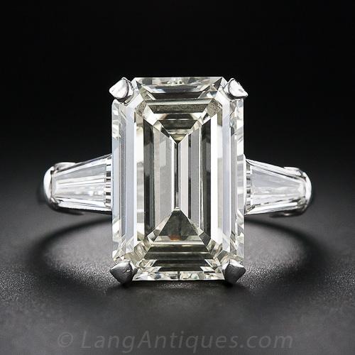 7.48 Carat Emerald-Cut Diamond Ring