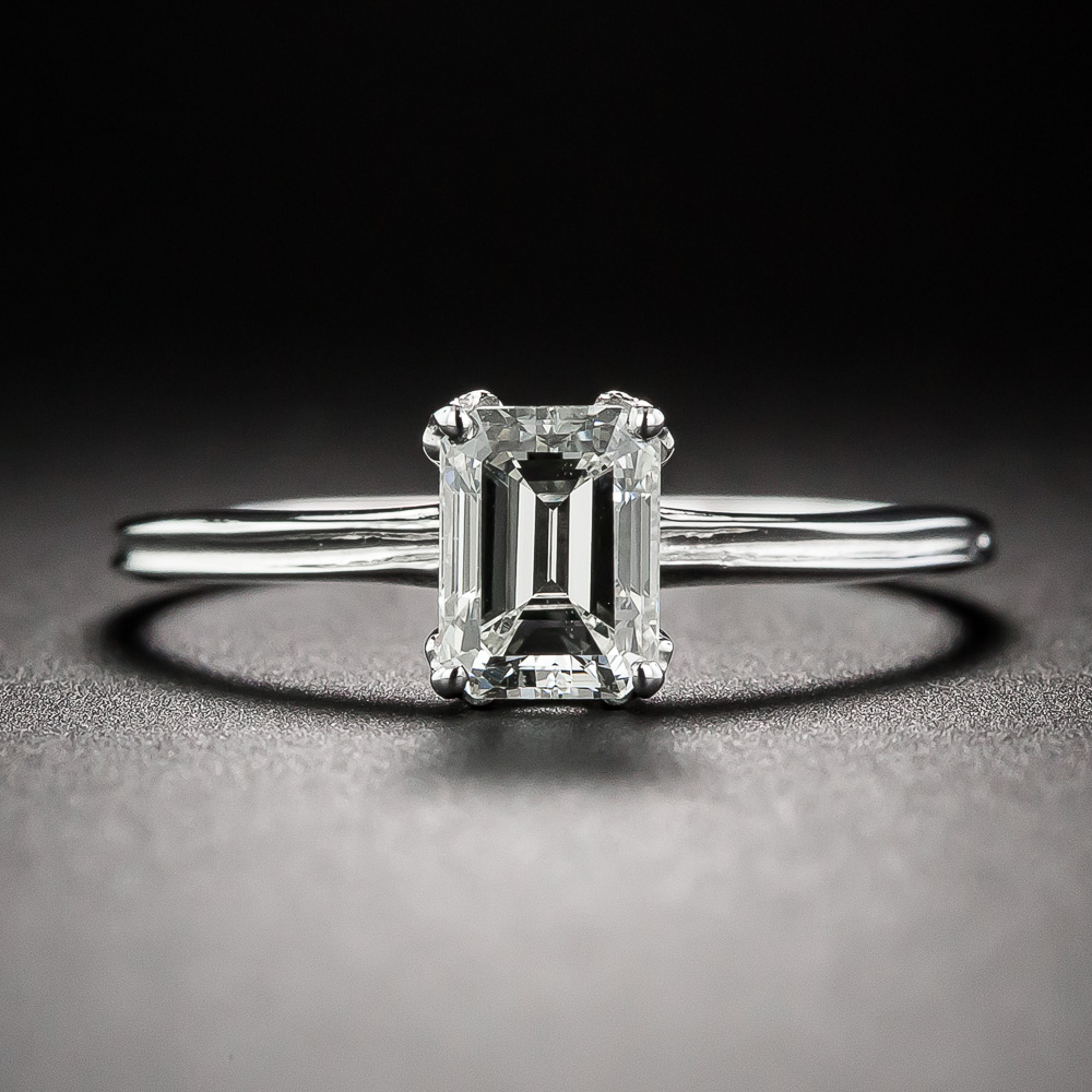 .90 Carat Emerald-Cut Diamond Platinum Solitaire Engagement Ring