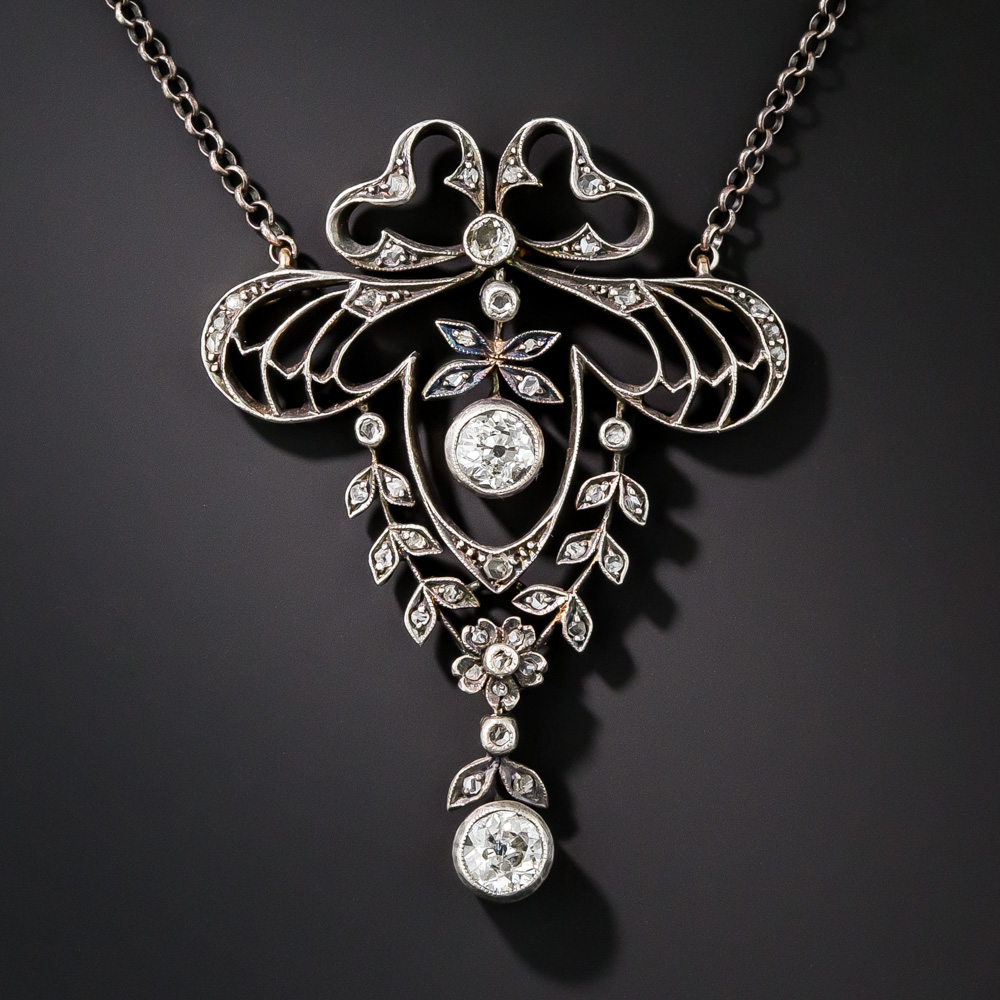 Antique Diamond Lavaliere Necklace