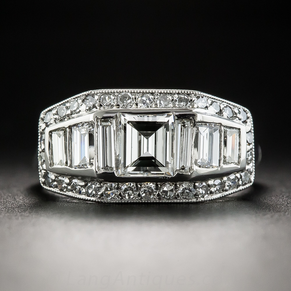 Art Deco Platinum Diamond Engagement Ring - Antique & Vintage Diamond
