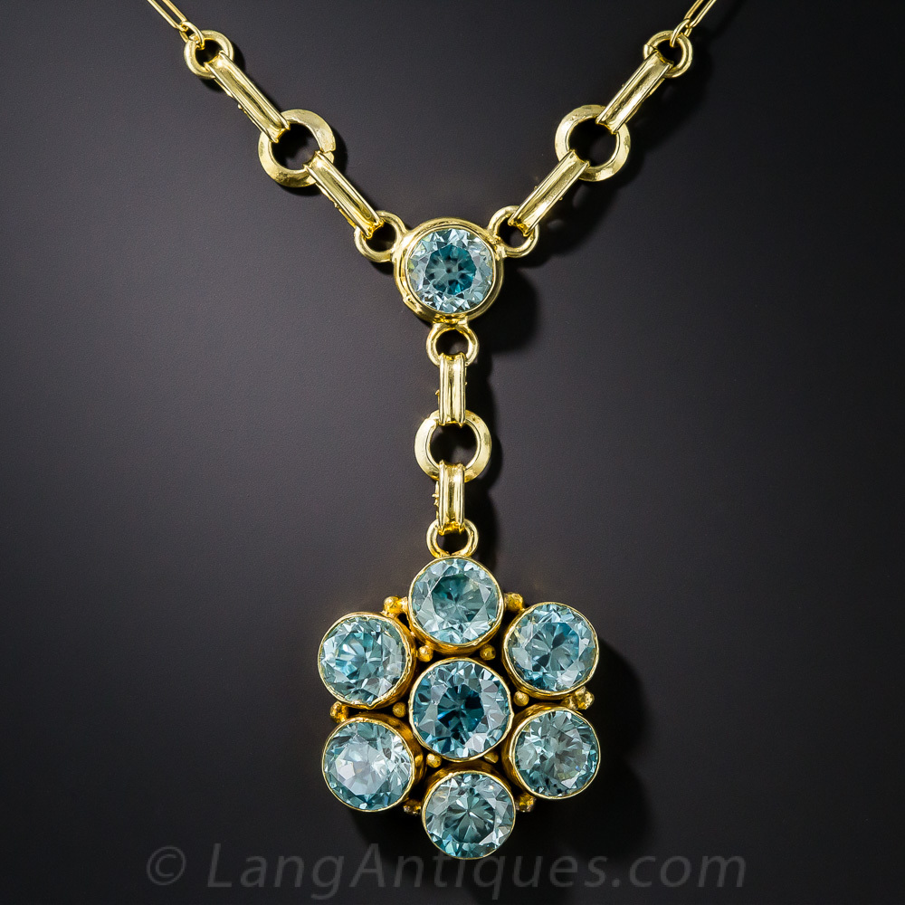 Blue Zircon Pendant Necklace