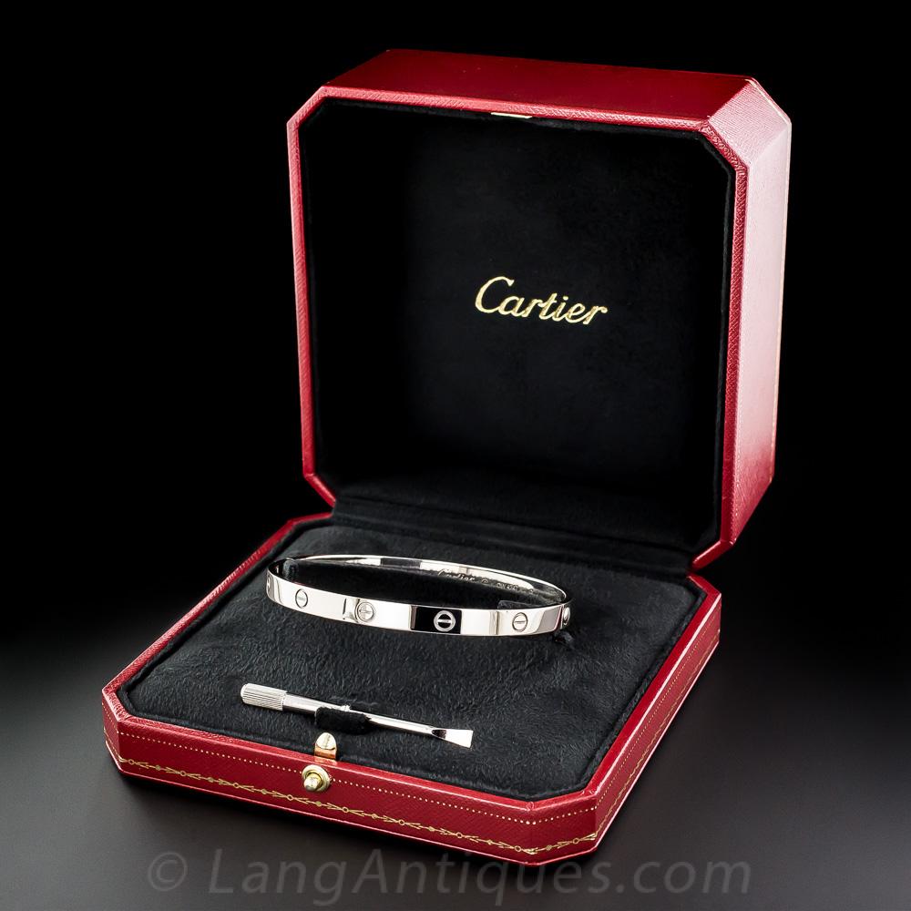 Cartier 18k White Gold Love Bracelet With Screwdriver Original Box 2 40 3 10077 