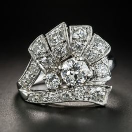 Art Deco Retro Platinum Diamond Ring 2 10 1 11374 