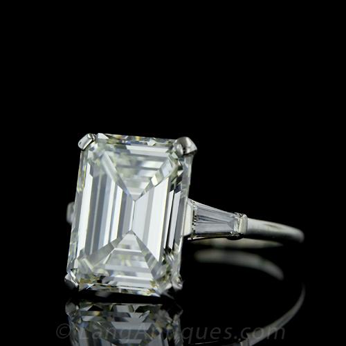 Impressive Emerald Cut Diamond Estate Ring