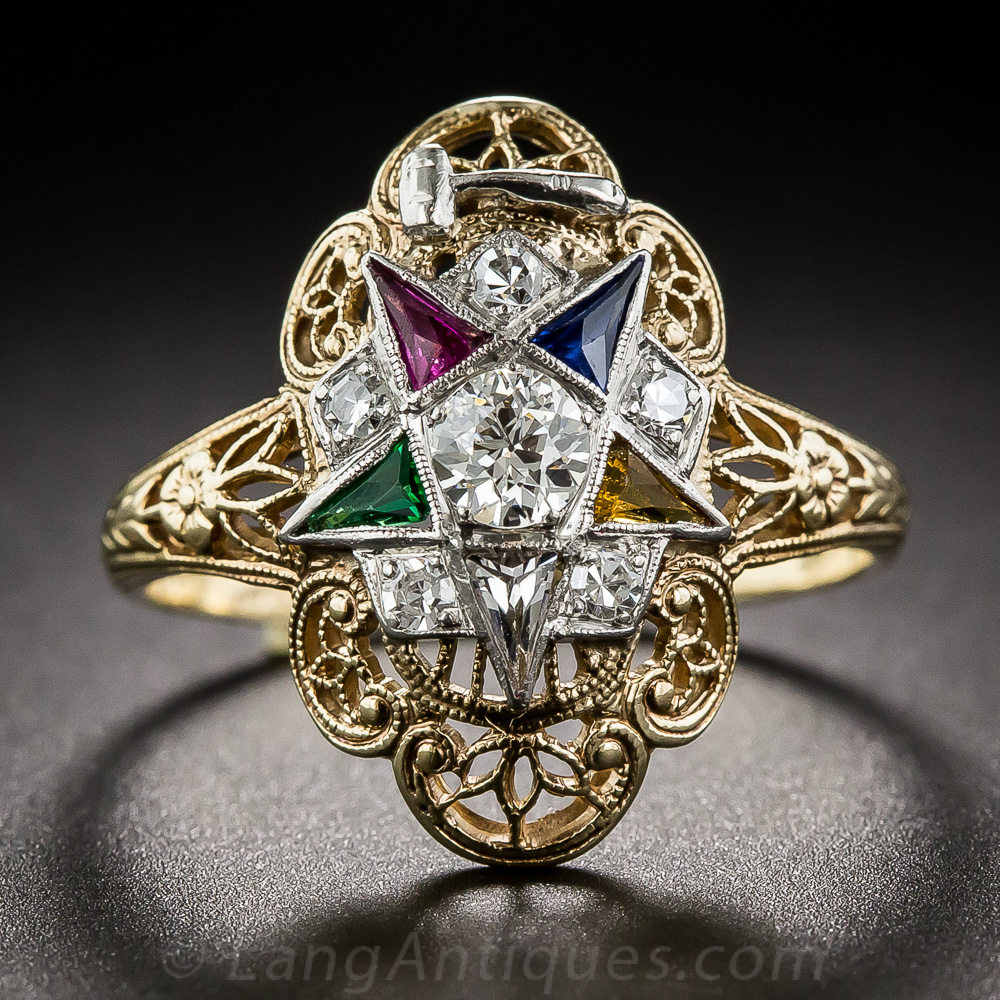 Order Of The Eastern Star Masonic Ring 1 30 3 5640 