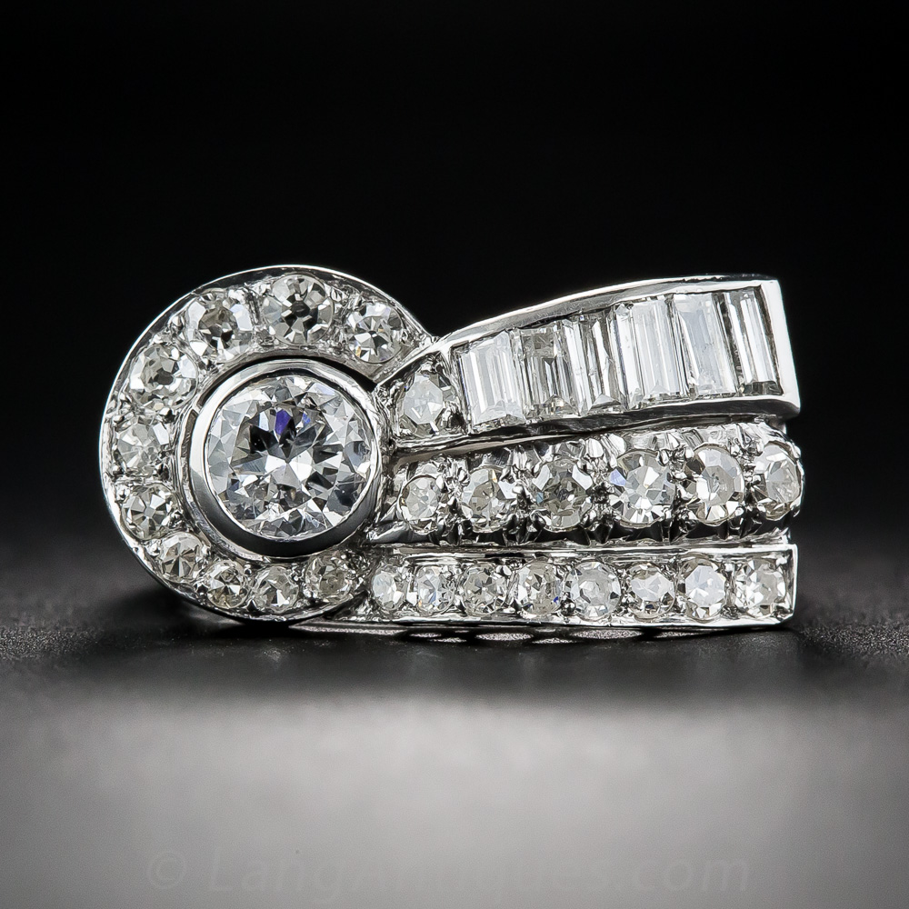 Platinum Diamond Art Deco Ring - Antique & Vintage Diamond Rings