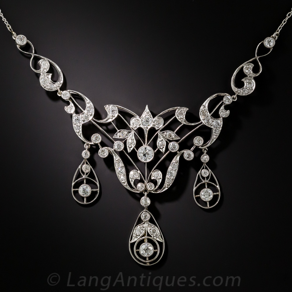 Platinum Diamond Edwardian Necklace - What's New