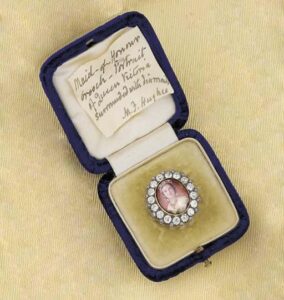 Maid-of-Honor Brooch with Portrait of Queen Victoria Within a Diamond Surround. Photo Courtesy of Christie's.