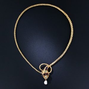Lady cameo necklace, vintage inspired, large pendant - Botanical