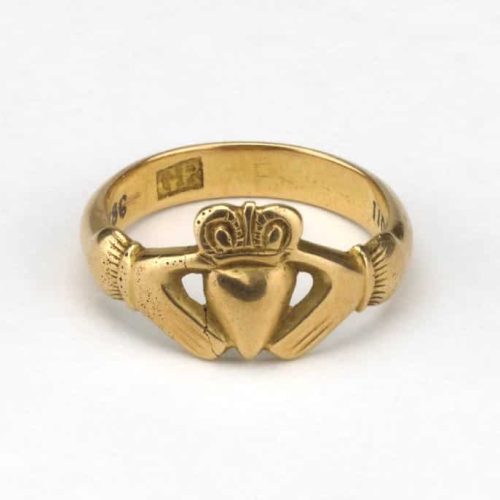 White Gold Irish Claddagh Diamond Engagement Ring
